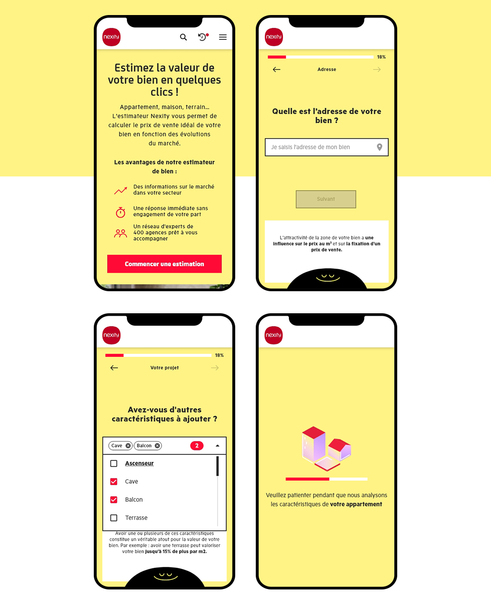 Page mobiles estimateur