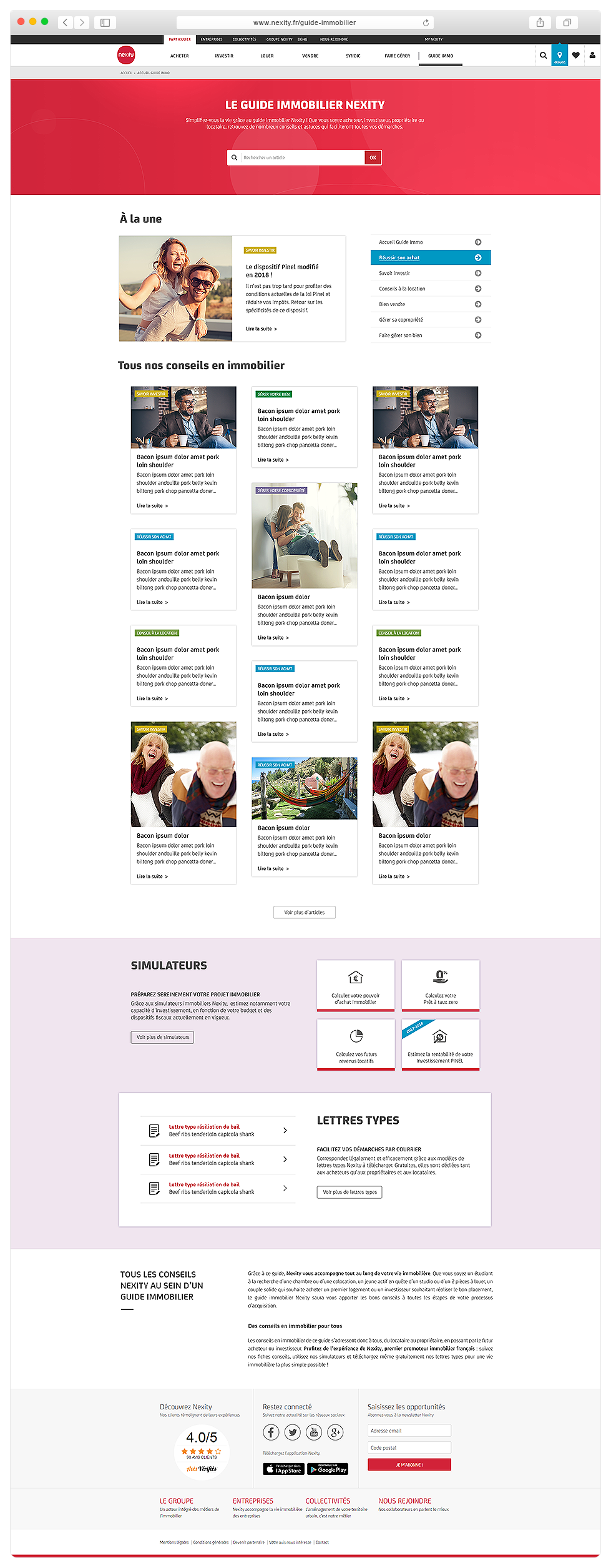 Page d'accueil Guide Immo