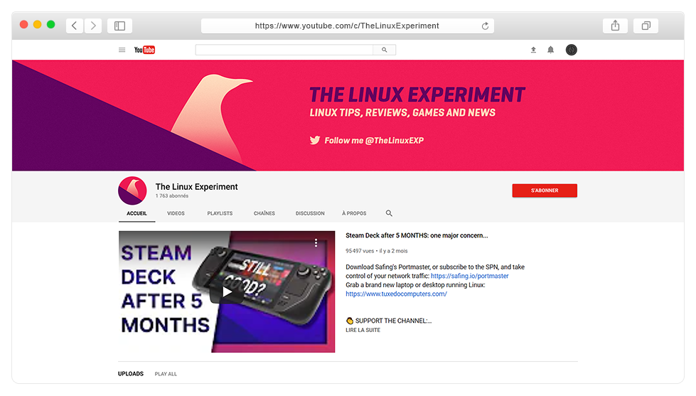 Page Youtube Linux Experiment