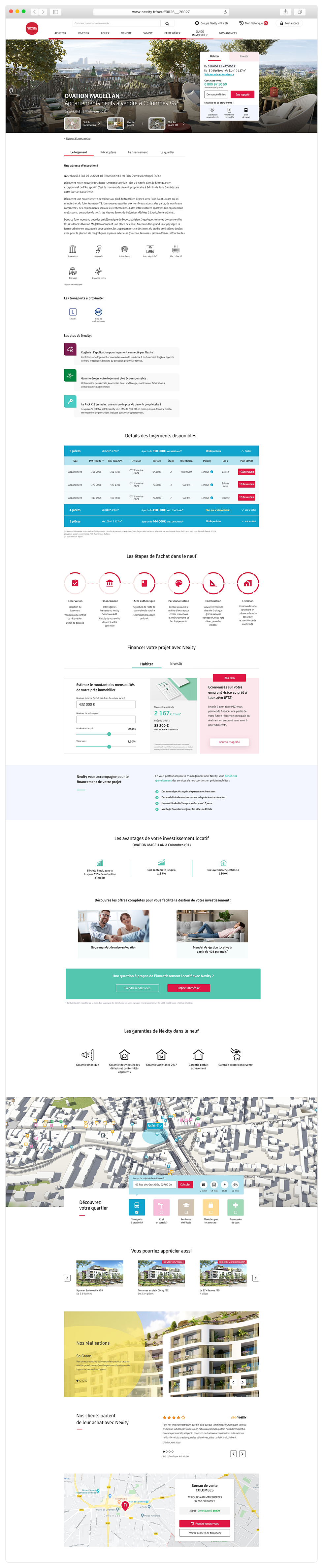 Page produit achat neuf