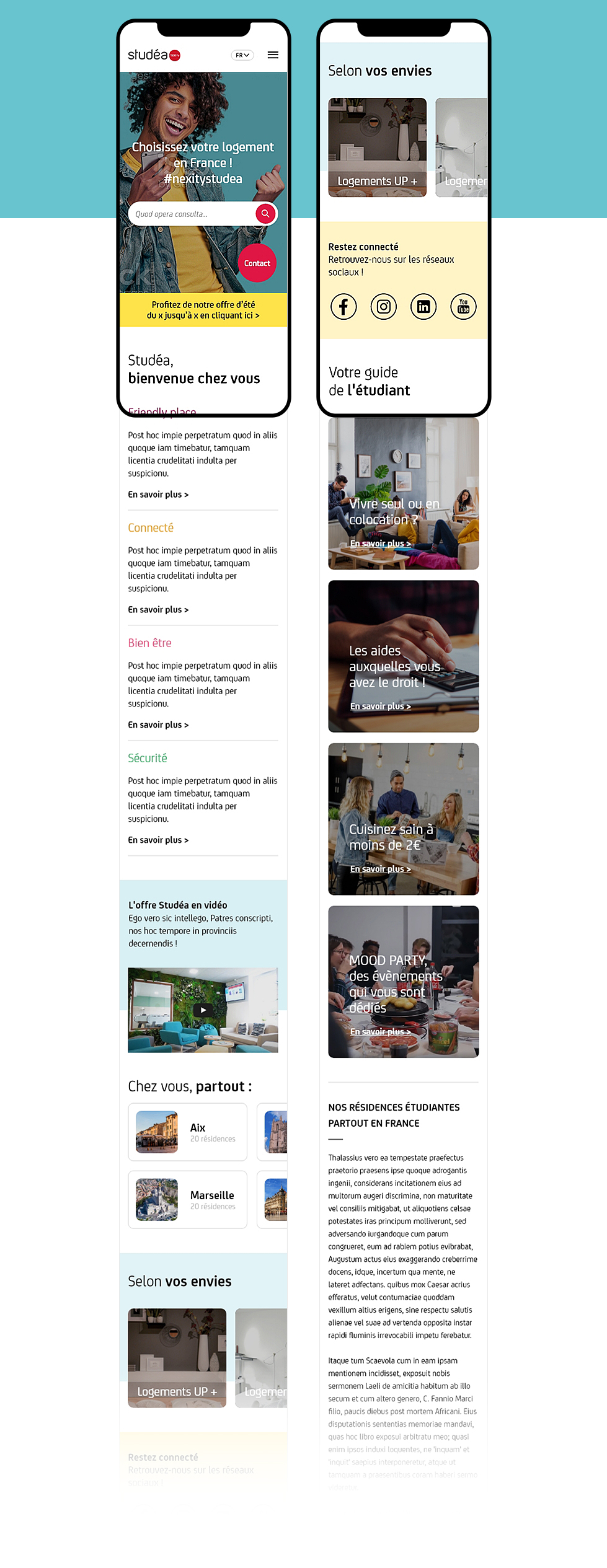 Homepage Studéa mobile